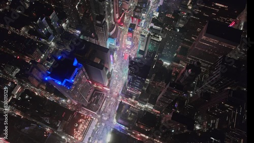 High definition 4K aerial photography of bustling city in Times Square, Manhattan, New York, USA，united states,empire state building, wall street