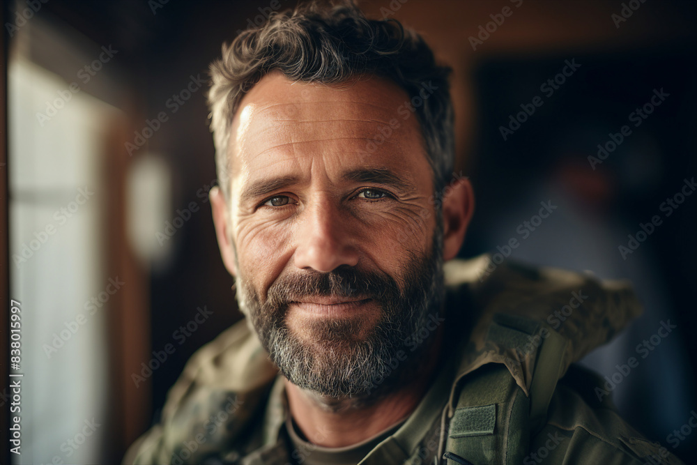 Soldier in military uniform created with generative AI Soldier in military uniform created with generative AI