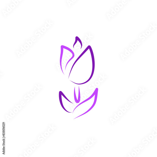 Purple Blossoms Line Icon
