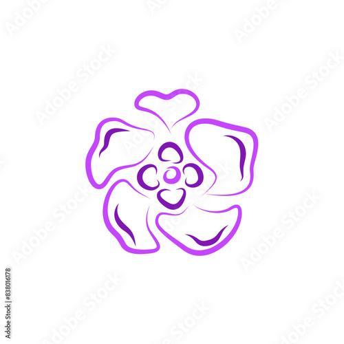 Purple Blossoms Line Icon