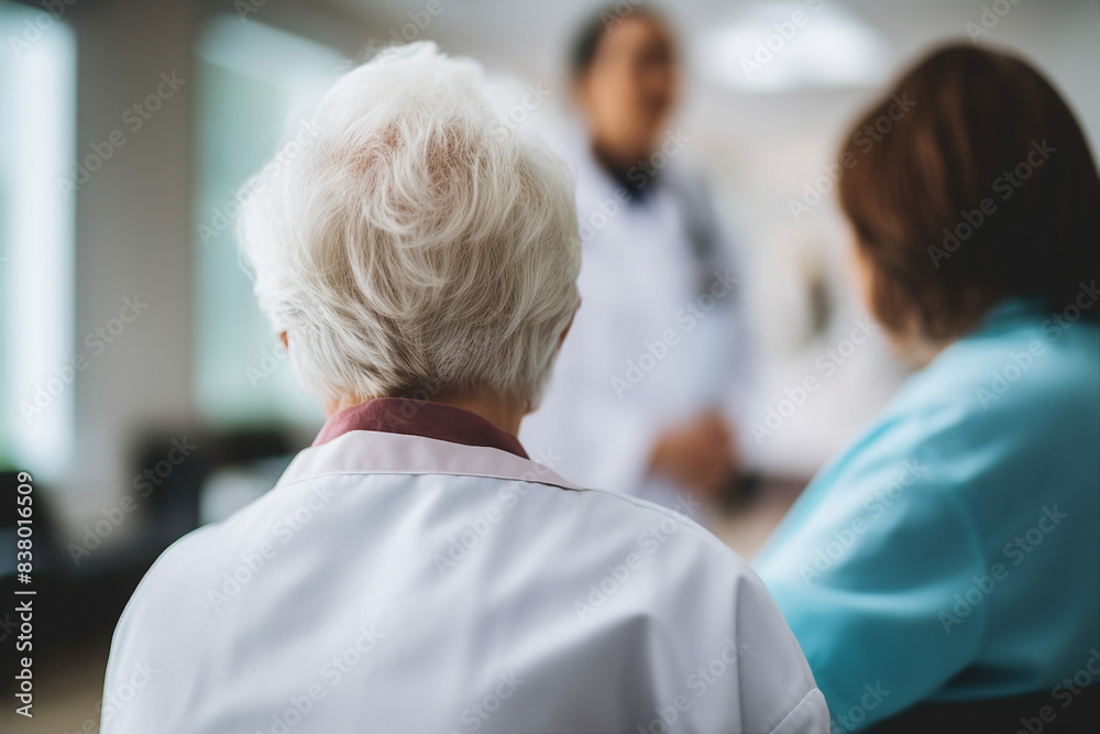Obraz premium Generated with AI picture of elderly woman in clinic or hospital