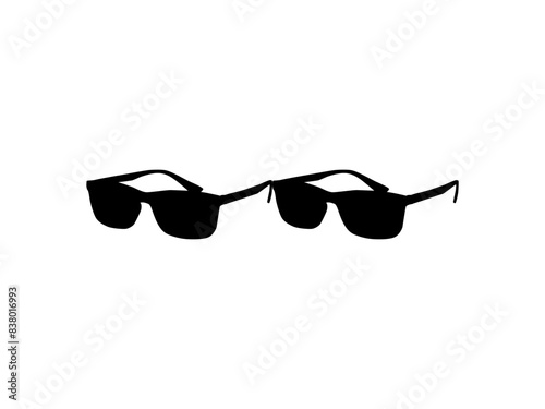 Sun Eye Glasses Silhouette, Pictogram, Side View, Flat Style, can use for Logo Gram, Apps, Art Illustration, Template for Avatar Profile Image, Website, or Graphic Design Element. Vector Illustration