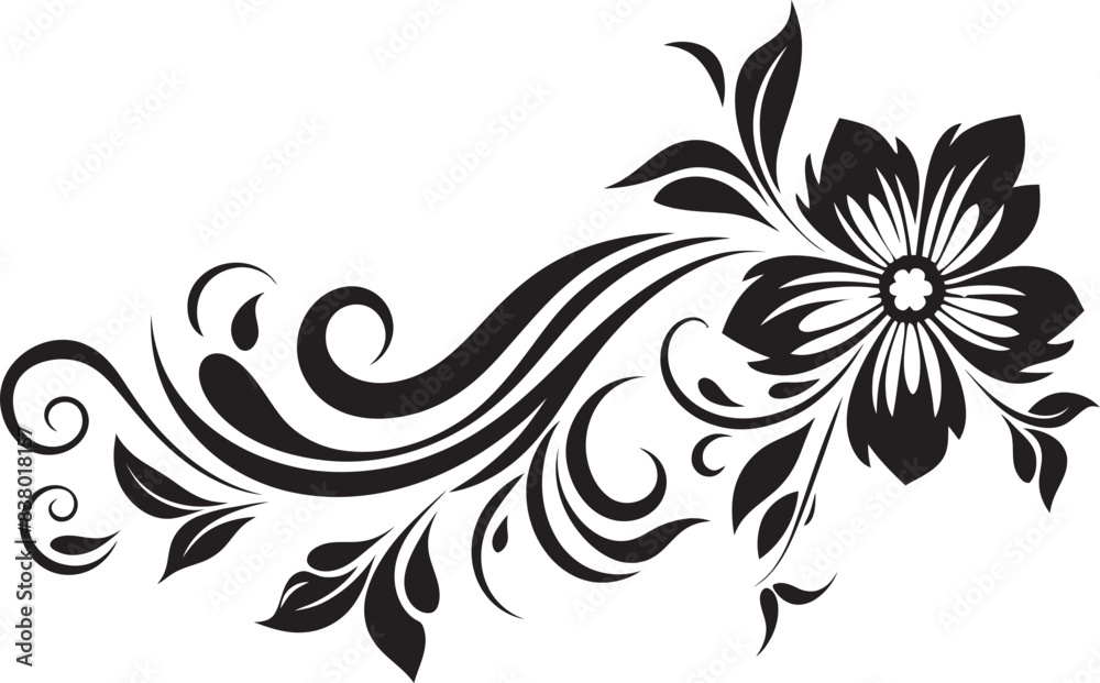 Fototapeta premium Classic Divider Logo Icon Floral Element Victorian Floral Icon Emblem Retro Badge