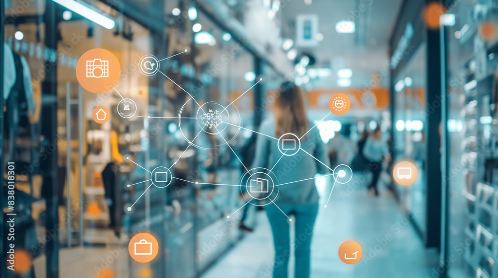 Integrated retail management system. The concept of omnichannel retailing, illustrating a seamless return and exchange process through integrated systems Integrated retail management system. The concept of omnichannel retailing, illustrating a seamless return and exchange process through integrated systems