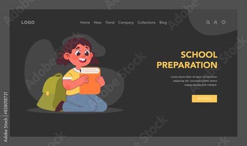 School preparation concept. Flat vector illustration