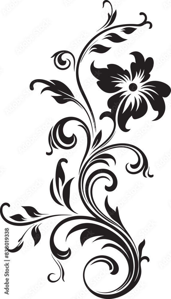 Classic Floral Scroll Icon Decorative Divider Line Element Art Classic Floral Scroll Icon Decorative Divider Line Element Art