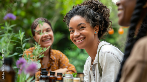 Holistic Wellness Approach: Practitioners of holistic medicine promoting holistic wellness through a combination of conventional and alternative healing modalities at a community h photo
