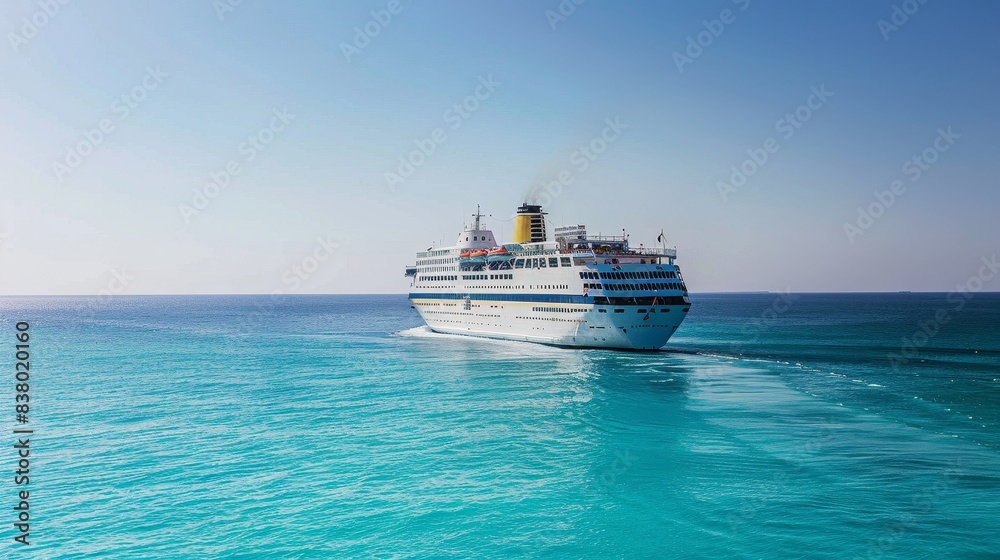a big cruise boat sailing on the sea in summer a big cruise boat sailing on the sea in summer