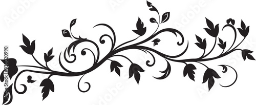 Classic Floral Divider Line Emblem Timeless Symbol Vintage Decorative Ornate Badge Detailed Emblem