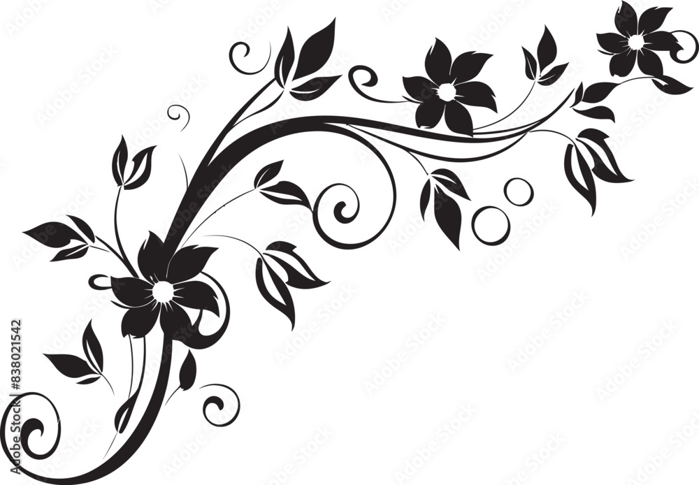 Antique Floral Divider Art Timeless Style Classic Floral Swirls Badge Retro Charm