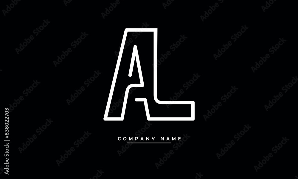 AL, LA, A, L Abstract Letters Logo Monogram AL, LA, A, L Abstract Letters Logo Monogram