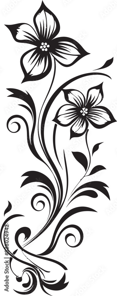 Fototapeta premium Classic Divider Logo Intricate Floral Emblem Victorian Floral Icon Elegant Scrollwork Design