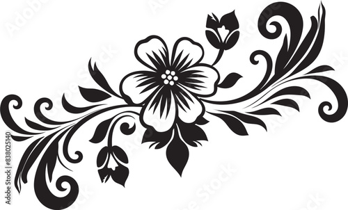Vintage Floral Scrollwork Logo Ornate Floral Border Design