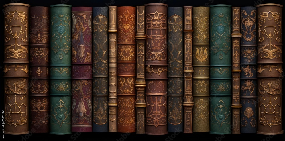 book texture on a black background a collection of books in various colors and styles, including brown, blue, green, and purple, arranged from left to right book texture on a black background a collection of books in various colors and styles, including brown, blue, green, and purple, arranged from left to right