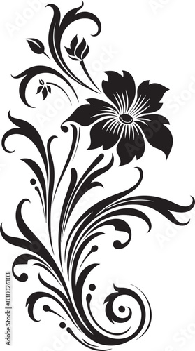 Vintage Style Divider Line Icon Retro Floral Scrollwork Graphic