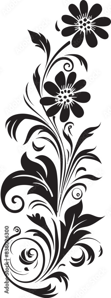 Fototapeta premium Vintage Scroll Vector Elegant Divider Line Retro Floral Swirl Design Frame