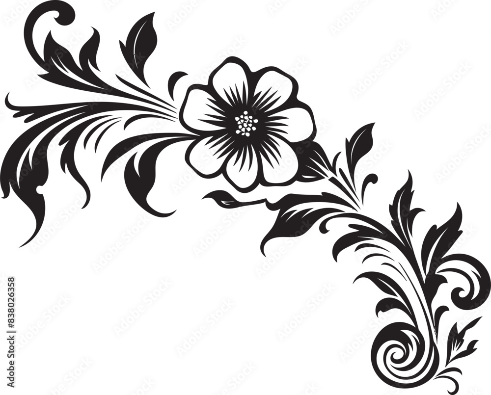 Classic Divider Line Element Vector Victorian Style Floral Logo Classic Divider Line Element Vector Victorian Style Floral Logo
