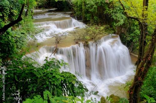 Huay Mae Kamin Waterfall at Kanchanaburi province, Thailand