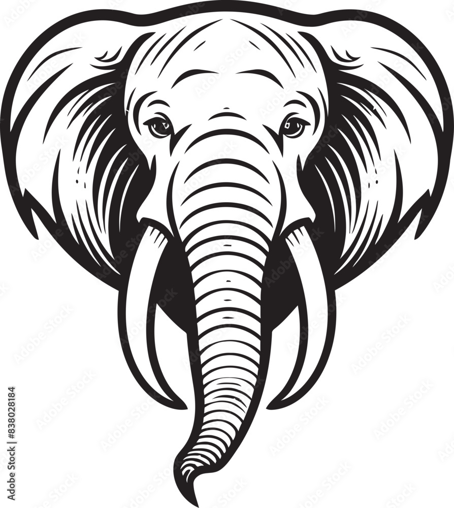Obraz premium Elephant Silhouette Badge Modern Design Iconic Elephant Logo Minimalist Vector Art