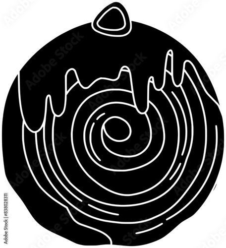 roll illustration swirl silhouette homemade logo bun icon swiss outline croissant loaf yeast food pastry bread sourdough bakery breakfast shape cake dough brown for vector graphic background