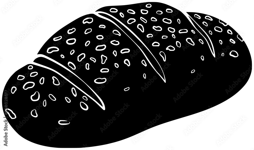 roll illustration swirl silhouette homemade logo bun icon swiss outline croissant loaf yeast food pastry bread sourdough bakery breakfast shape cake dough brown for vector graphic background