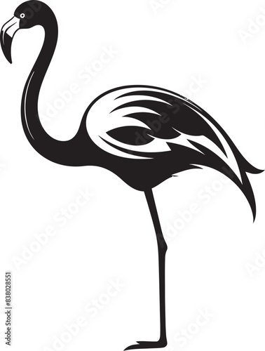 Flamingo Line Art Logo Retro Vector Emblem Elegant Flamingo Logo Vector Symbol Design