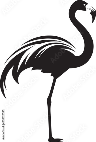 Minimalist Flamingo Icon Graphic Emblem Concept Flamingo Silhouette Badge Modern Vector Art