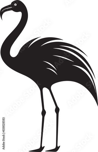 Flamingo Silhouette Badge Modern Vector Art Abstract Flamingo Graphic Stylish Logo Design