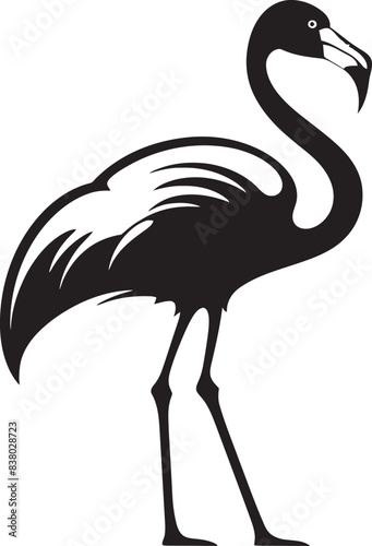 Artistic Flamingo Illustration Retro Design Minimalist Flamingo Badge Contemporary Symbol