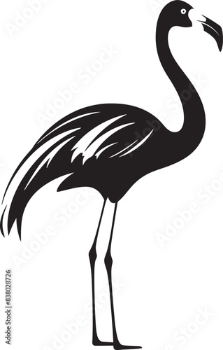 Flamingo Silhouette Badge Modern Emblem Tropical Flamingo Emblem Minimalistic Design