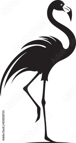 Vintage Flamingo Icon Artistic Emblem Minimalist Flamingo Logo Retro Vector Symbol