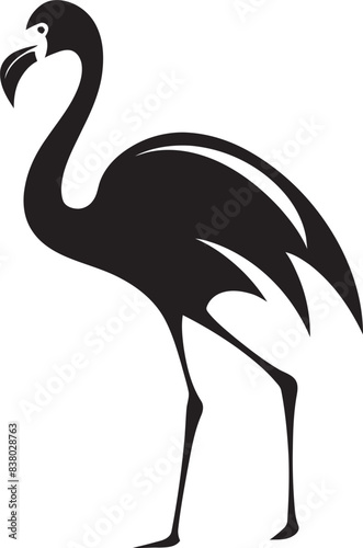 Abstract Flamingo Silhouette Stylish Emblem Minimalist Flamingo Emblem Geometric Logo