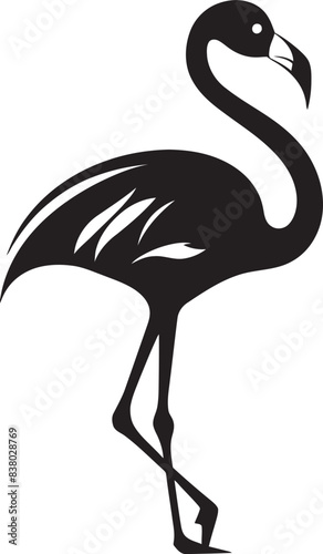 Flamingo Bird Icon Retro Vector Art Artistic Flamingo Illustration Modern Emblem