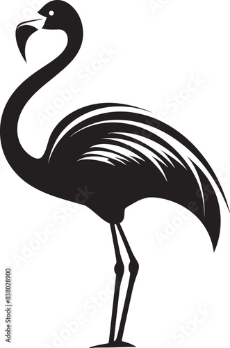 Geometric Flamingo Icon Retro Vector Art Flamingo Bird Logo Iconic Emblem