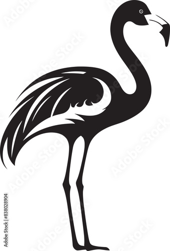 Flamingo Bird Logo Iconic Emblem Artistic Flamingo Illustration Minimalist Vector Design