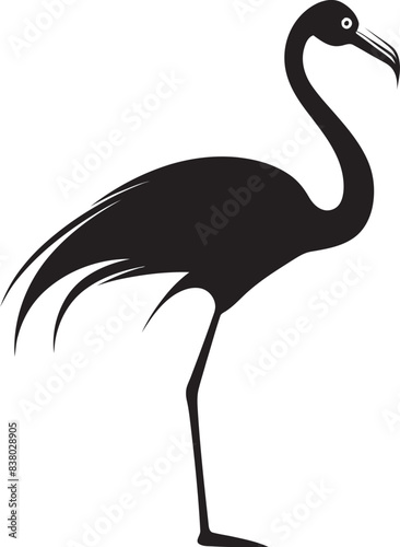 Artistic Flamingo Illustration Minimalist Vector Design Abstract Flamingo Graphic Creative Emblem