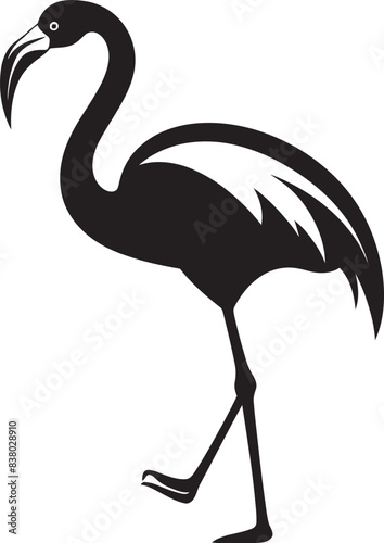 Minimalist Flamingo Logo Modern Symbol Tropical Flamingo Emblem Geometric Vector Art
