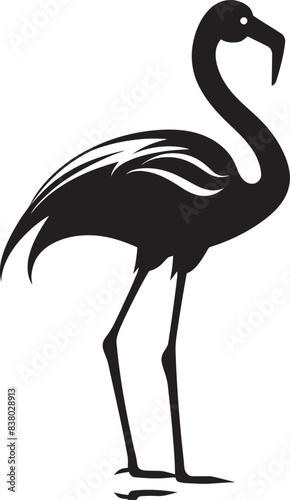 Tropical Flamingo Emblem Minimal Vector Design Flamingo Head Silhouette Iconic Emblem