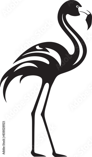 Elegant Flamingo Badge Retro Design Stylish Flamingo Icon Artistic Badge