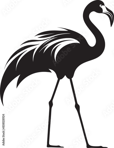 Stylish Flamingo Icon Artistic Badge Flamingo Silhouette Badge Minimalistic Emblem