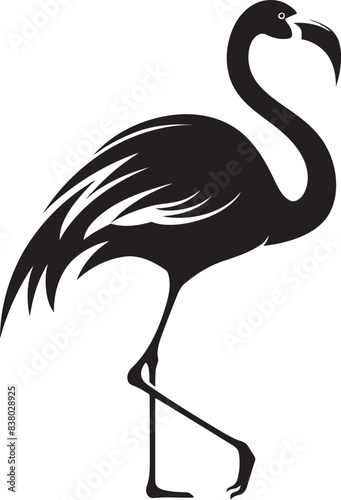 Flamingo Line Art Logo Stylish Vector Icon Abstract Flamingo Silhouette Classic Emblem