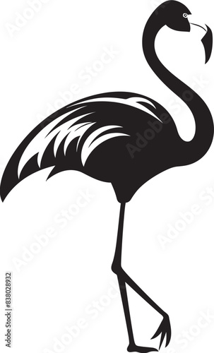 Abstract Flamingo Silhouette Classic Emblem Geometric Flamingo Icon Artistic Vector Art