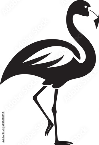 Flamingo Head Silhouette Iconic Emblem Flamingo Bird Logo Abstract Vector Art