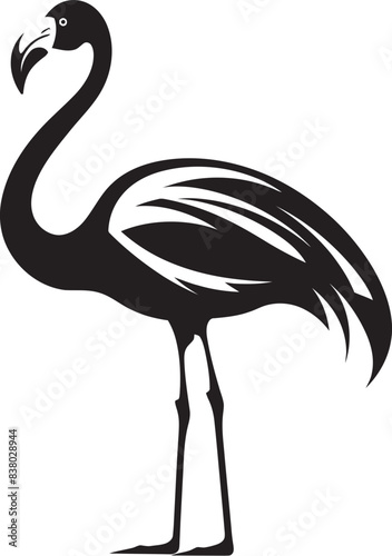 Elegant Flamingo Badge Geometric Design Vintage Flamingo Icon Abstract Emblem