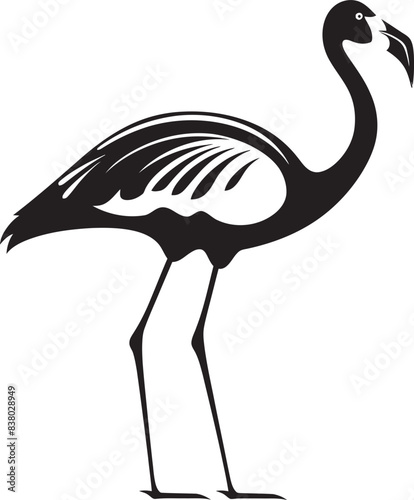 Vintage Flamingo Icon Abstract Emblem Artistic Flamingo Illustration Stylish Logo