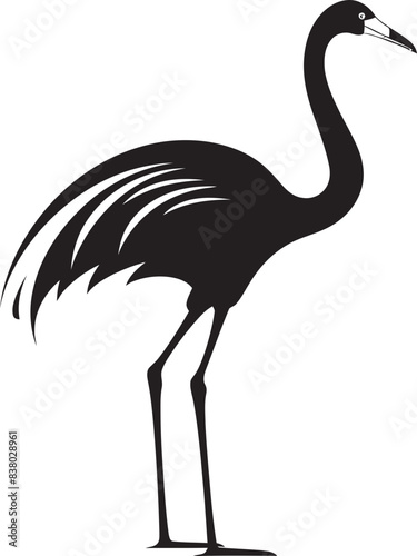 Tropical Flamingo Emblem Stylish Emblem Elegant Flamingo Badge Minimalistic Vector Art
