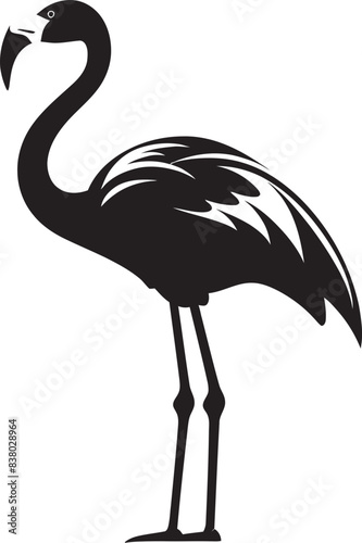 Minimalist Flamingo Logo Creative Vector Icon Geometric Flamingo Icon Retro Emblem