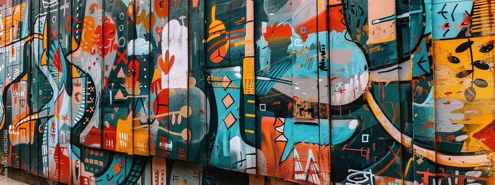contemporary aerosol artful grungy rebellious street graffiti in bold style 