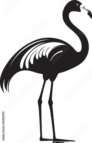 Tropical Flamingo Emblem Minimalistic Design Vintage Flamingo Icon Artistic Emblem
