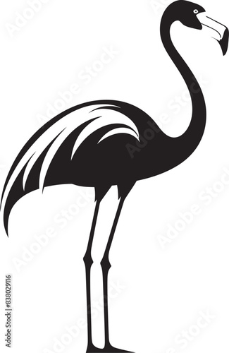 Flamingo Silhouette Badge Modern Emblem Tropical Flamingo Emblem Minimalistic Design